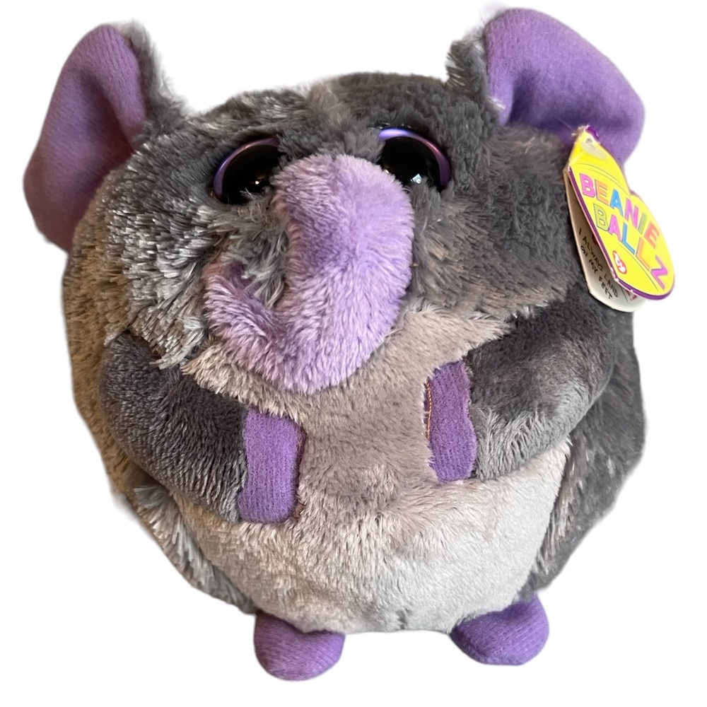 Ty Beanie Ballz 5" Thunder the Elephant Ball Plush Stuffed Toy Stuffie NWT NOS